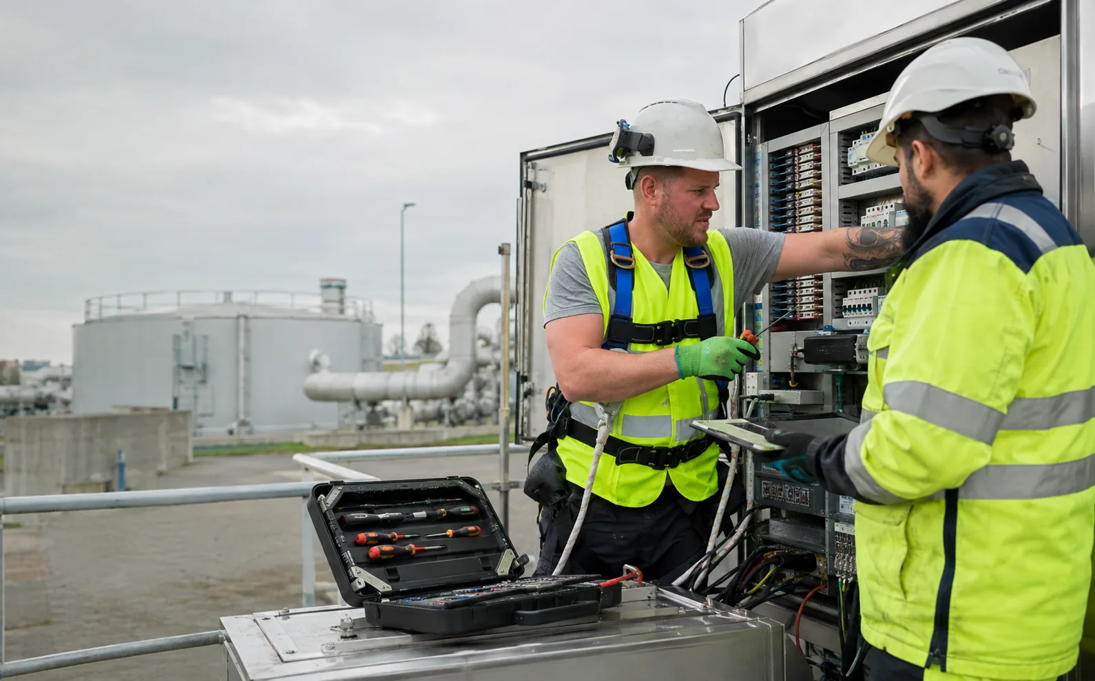 CONTEC Servicetechniker bei einem Einsatz an einer Industrieanlage